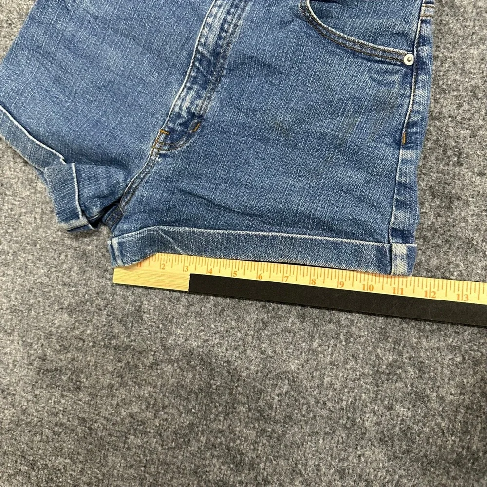 JustUSA Denim Shorts Womens Size M Blue Cuffed High Waist Stretch Casual JH600-A